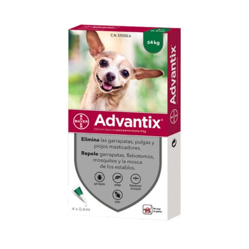 ADVANTIX Perro (-4 kg) (4 pipetas)