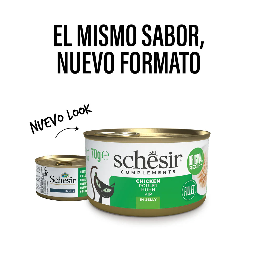 Schesir CAT Lata Filetes de Pollo en Gelatina 70 g