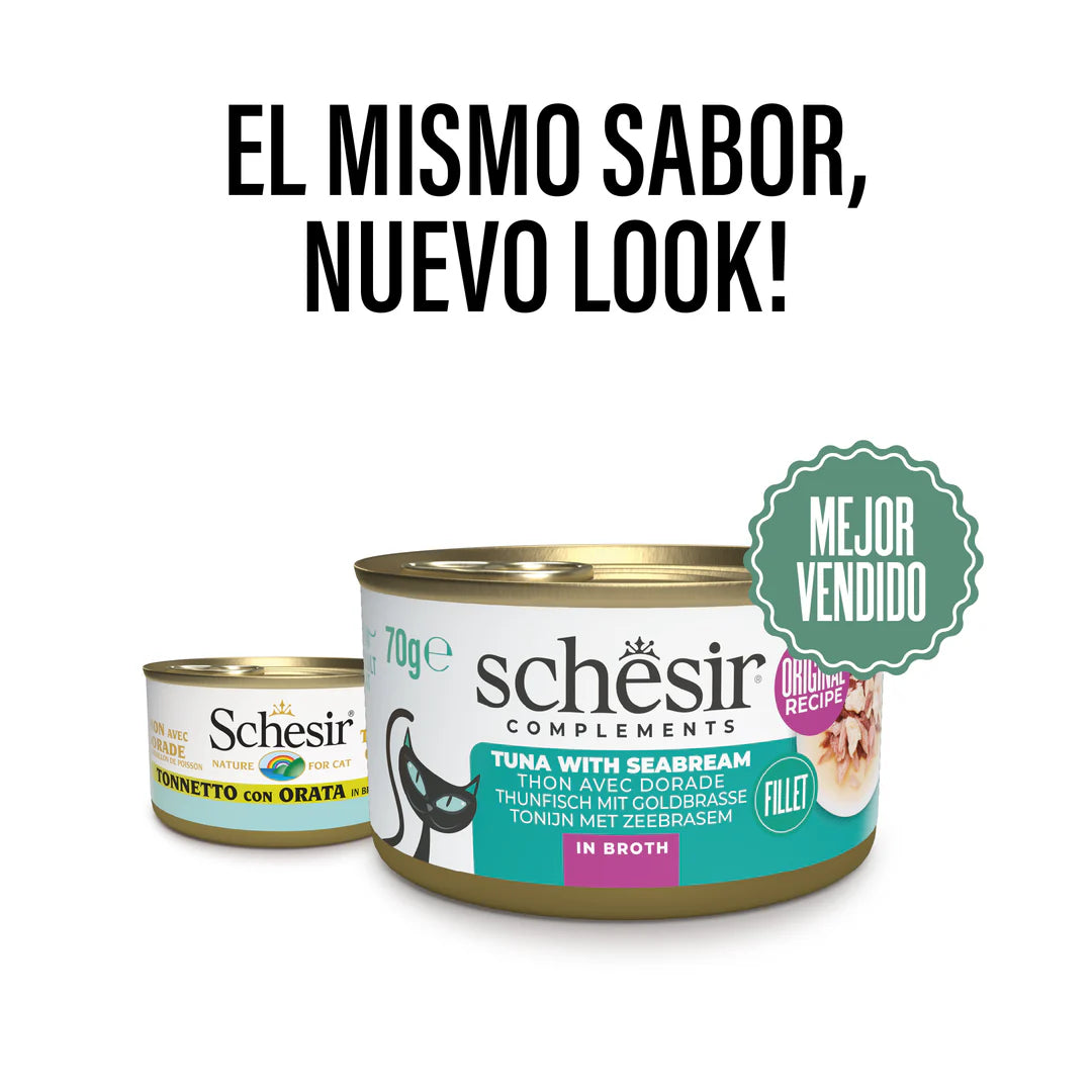 Schesir CAT Lata Atún con Dorada en Caldo 70 g