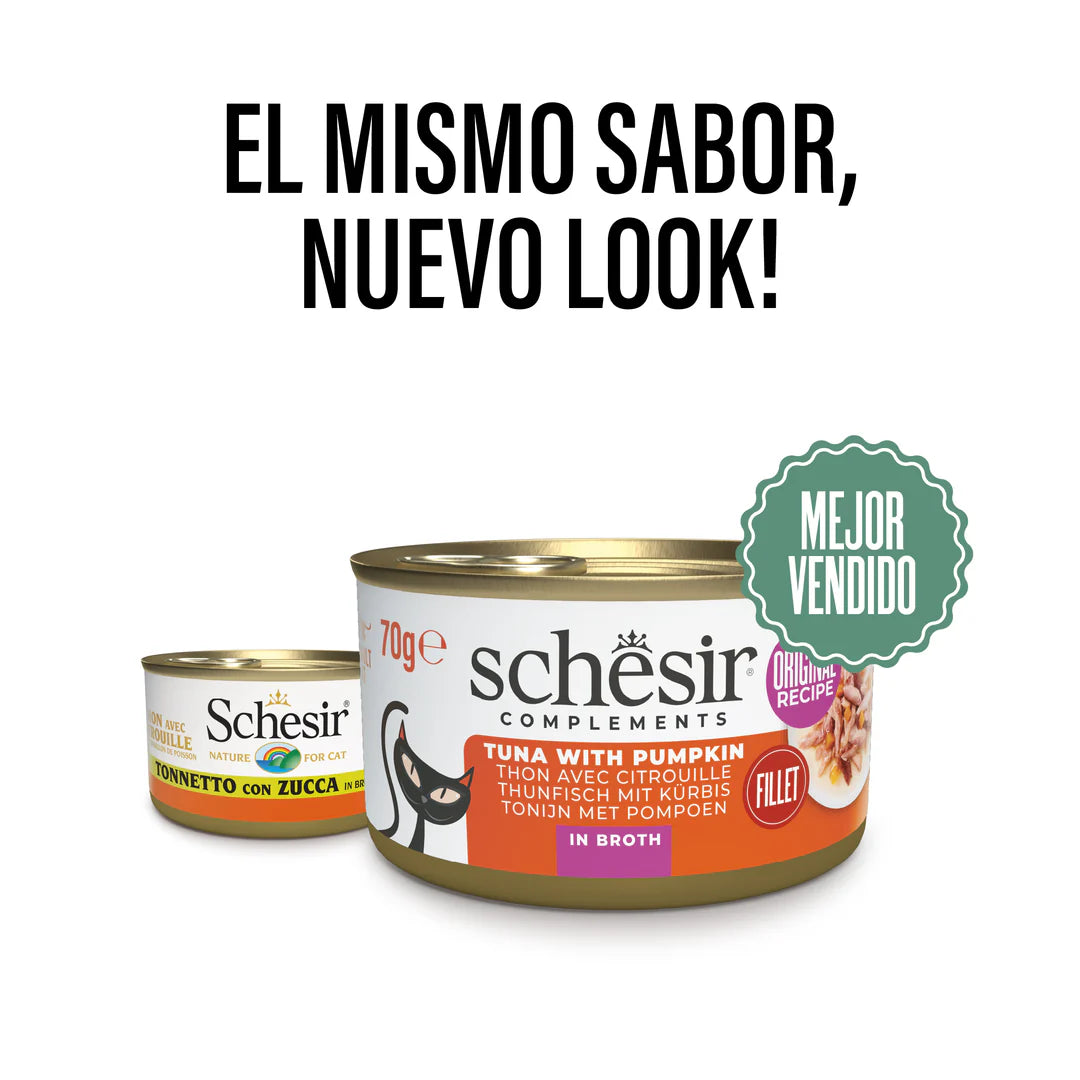 Schesir CAT Lata Atún con Calabaza en Caldo 70 g