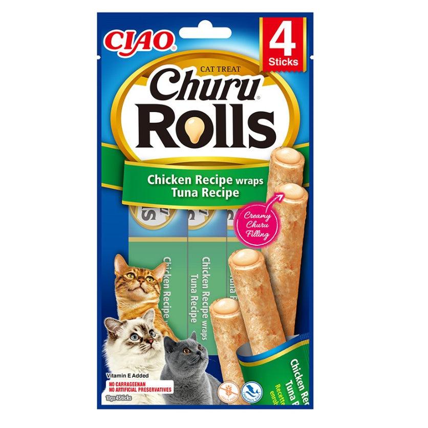 Churu Rolls de Pollo y Atún 4x10 gr