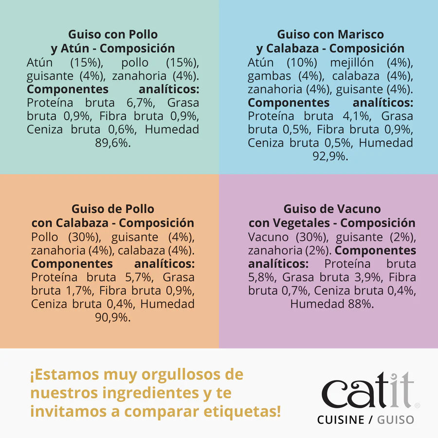 Catit Guiso para gatos Catit Cuisine Sabor: Vacuno con Verdura