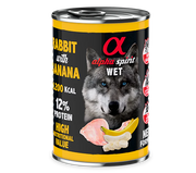 Alpha Spirit Perros Conejo Con Platano lata 6X400GR