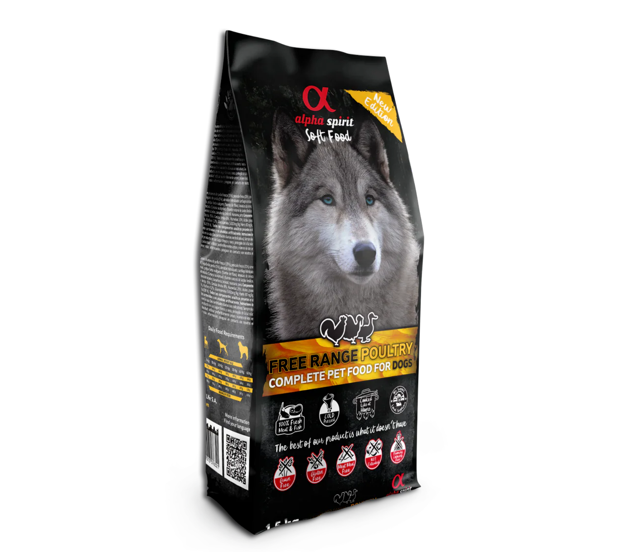 Alpha Spirit Perros Adulto Aves Corral Semihumedo