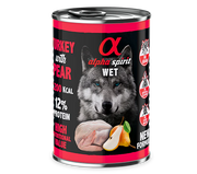 Alpha Spirit Perros Pavo Con Pera lata 6X400GR