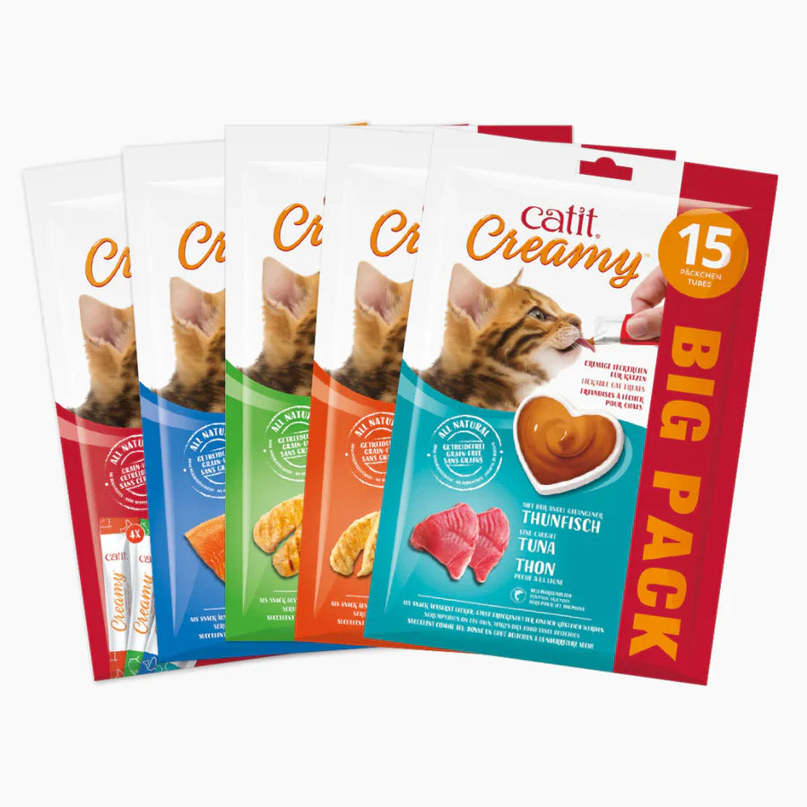 Catit Snacks cremosos para gatos Catit Creamy – 15 Tubos Sabor: Mix