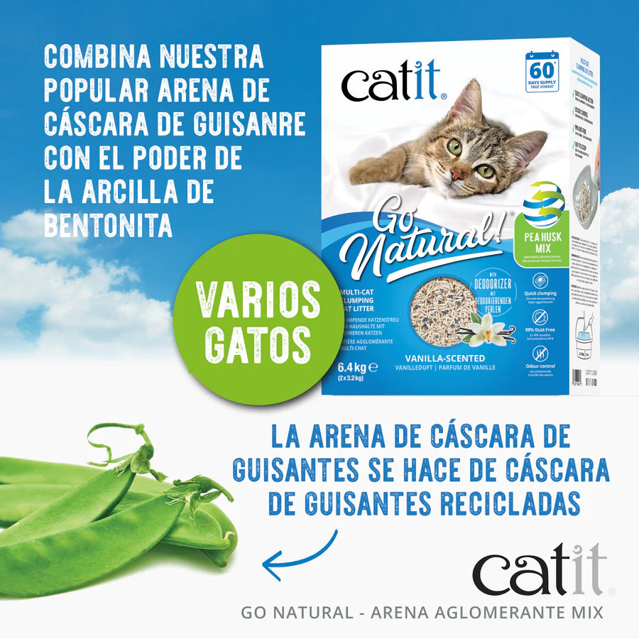 Catit Arena Aglomerante Mix para Muchos Gatos Catit Go Natural