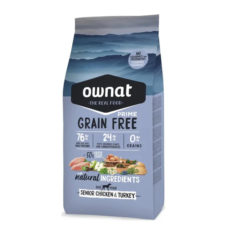 Ownat Prime Canine Senior grain Free Pollo Pavo