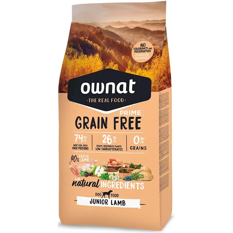 Ownat grain Free Prime Canine Junior Cordero