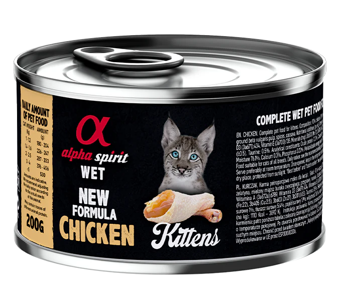 Alpha Spirit Gatos Gatito Pollo lata Caja 6X200GR