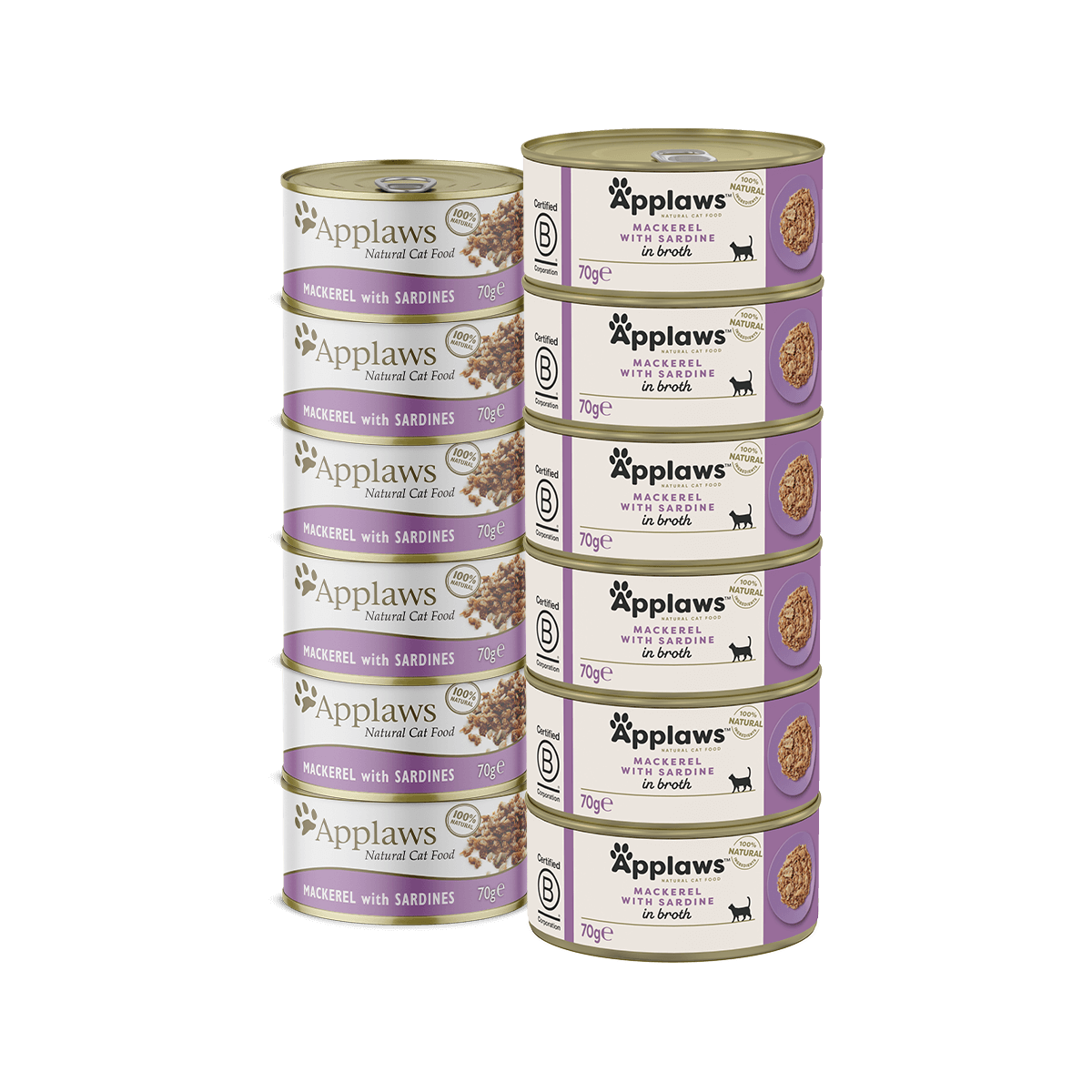 Applaws Cat lata Caballa Y Sardina - Pack 24 x 70 gr