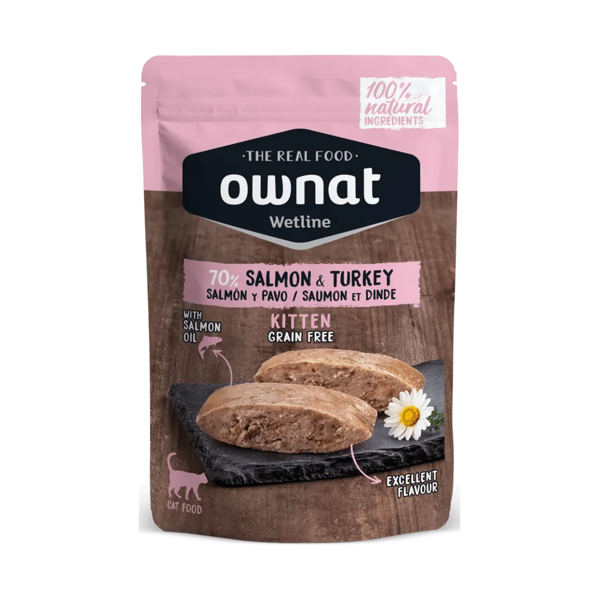 Ownat Wetline Feline Kitten Salmon Y Pavo - Pack 12 x 85gr