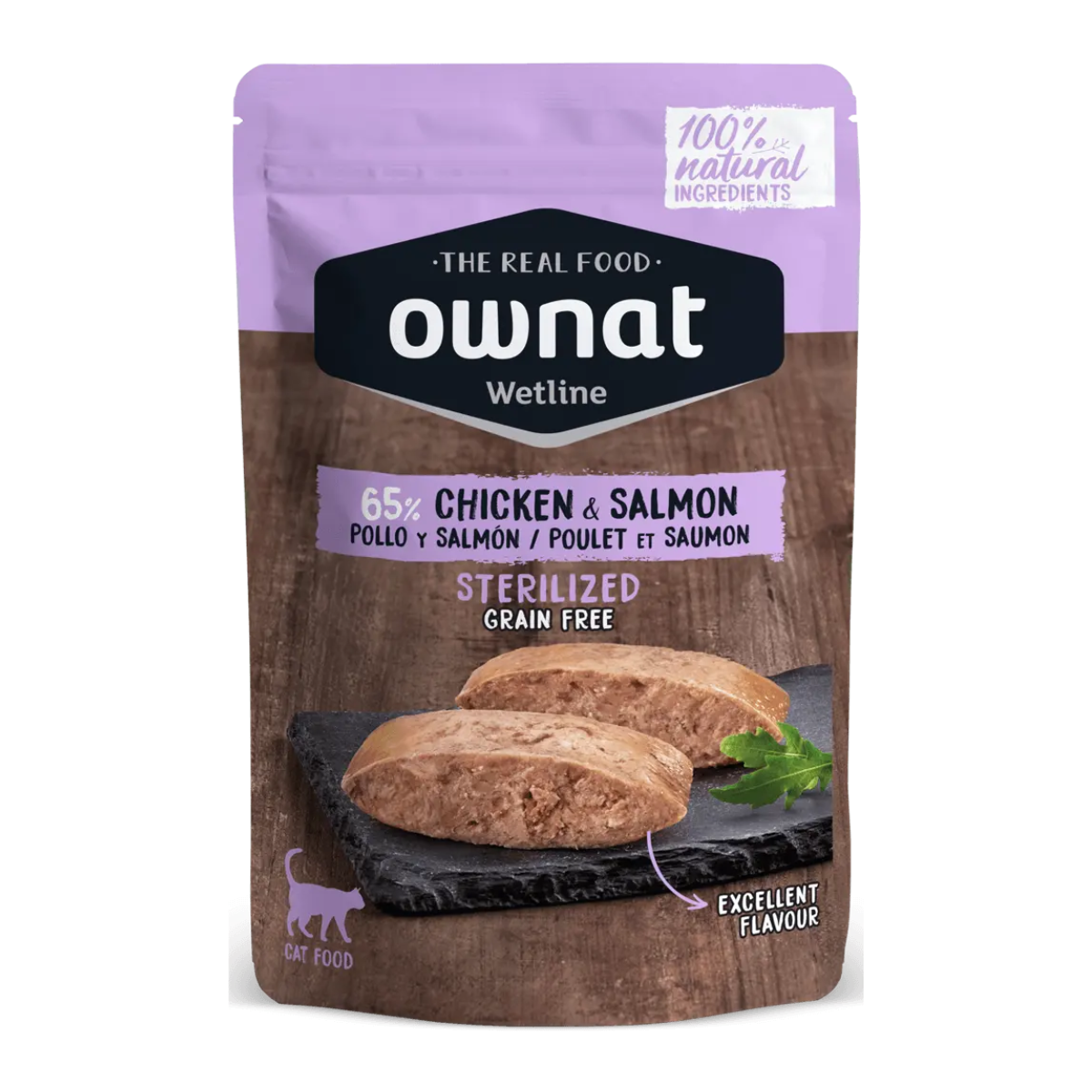 Ownat Wetline Feline Sterilized Pollo Salmon - Pack 12 x 85gr