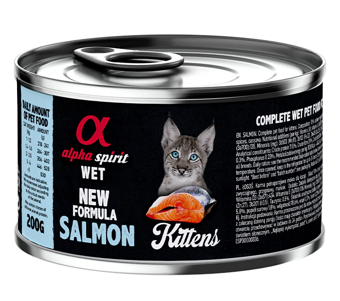 Alpha Spirit Gatos Gatito Salmon lata Caja 6X200GR