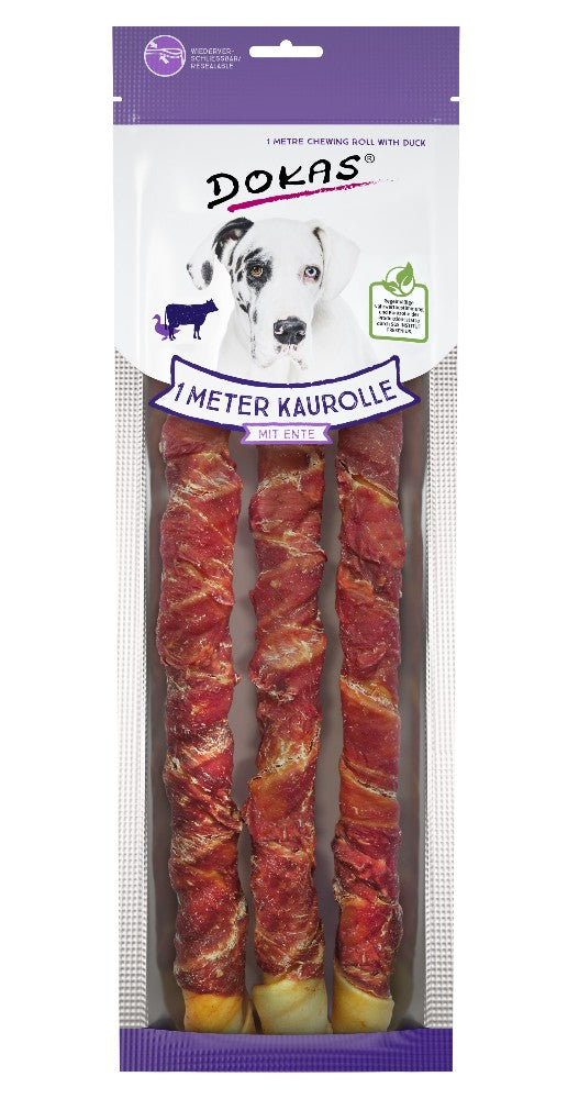 Dokas DOG Rollo de 1 metro de Buey y Pato (8 x 315 g)