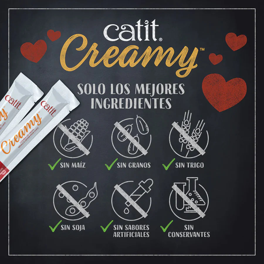 Snacks cremosos para gatos Catit Creamy – 4 Tubos Pollo y Cordero