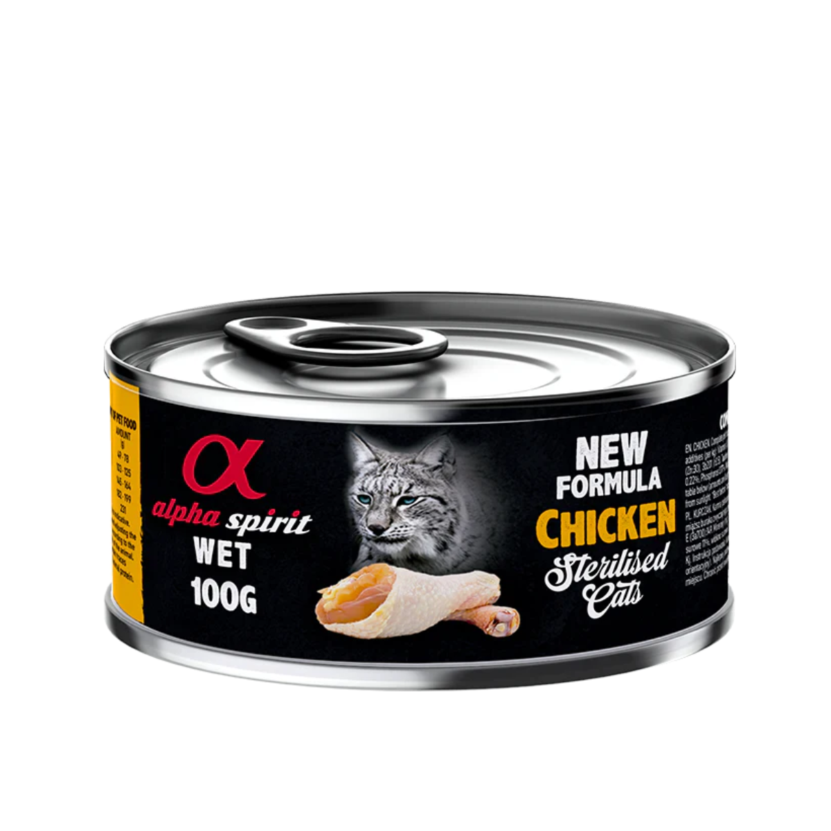 Alpha Spirit Gatos Esterilizado Pollo lata Caja 6X200GR