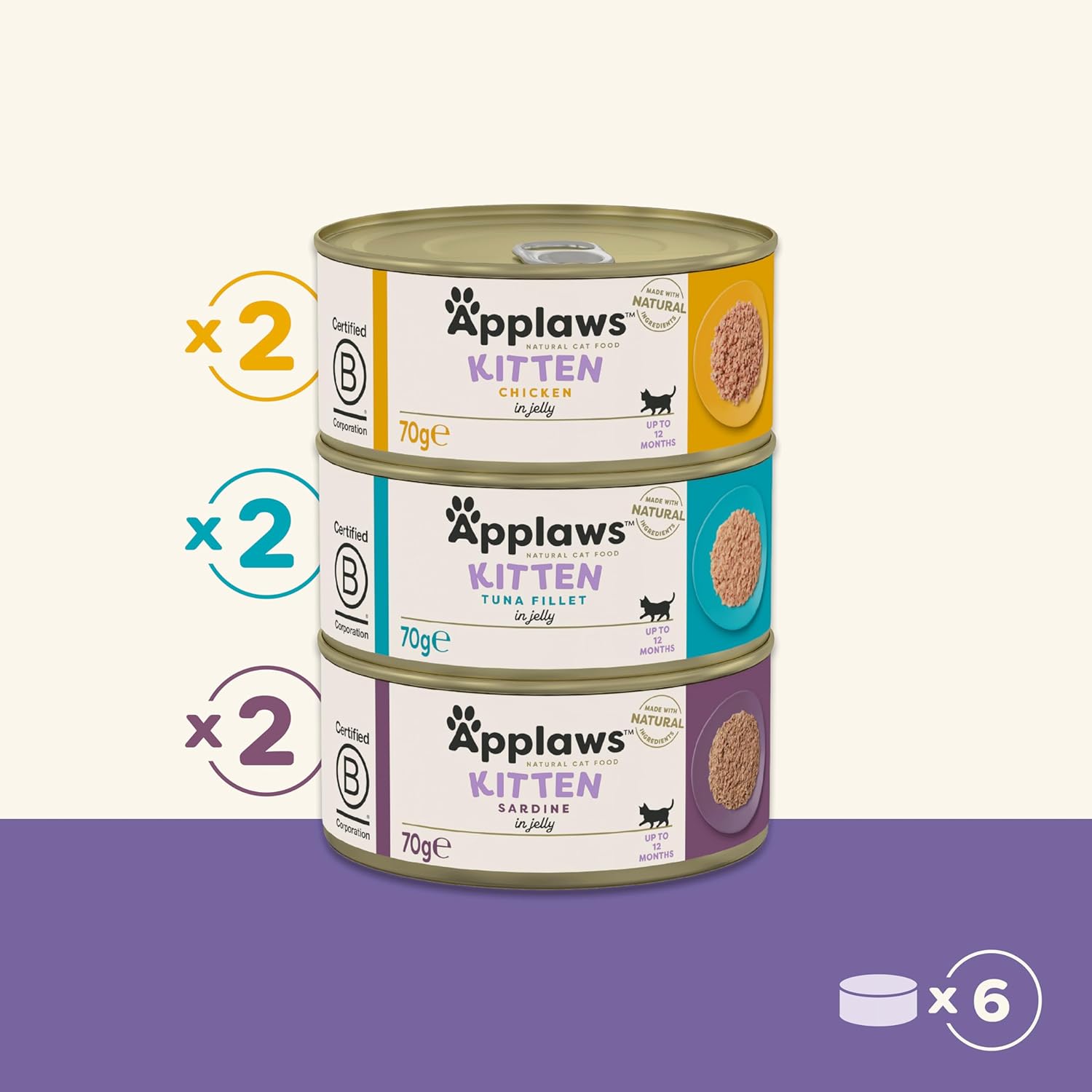Applaws Cat lata Kitten Multipack - Pack 6 x 70 gr