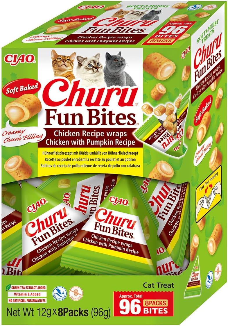Churu CAT Fun Bites Receta de Pollo y Calabaza (8 x 12 g)