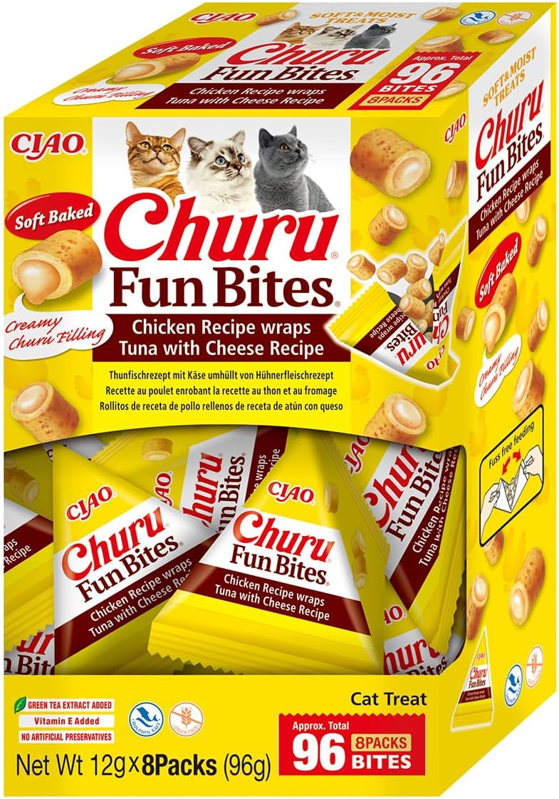Churu CAT Fun Bites Receta de Pollo con Queso (8 x 12 g)