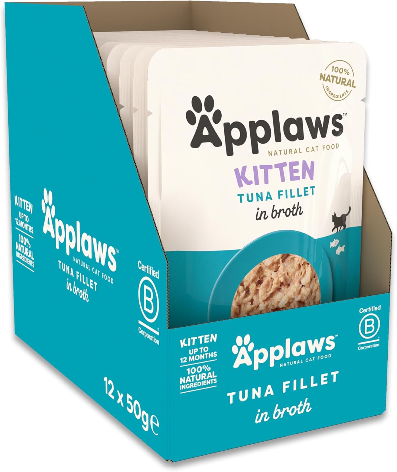 Applaws Kitten Sobre Filete De Atun En Caldo - Pack 12 x 50 gr