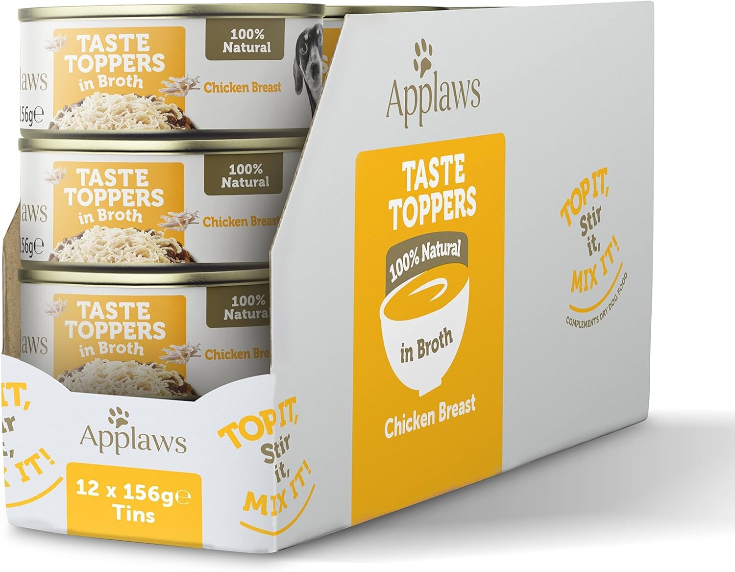Applaws Dog lata Topper Pollo En Caldo - Pack 12 x 156 gr