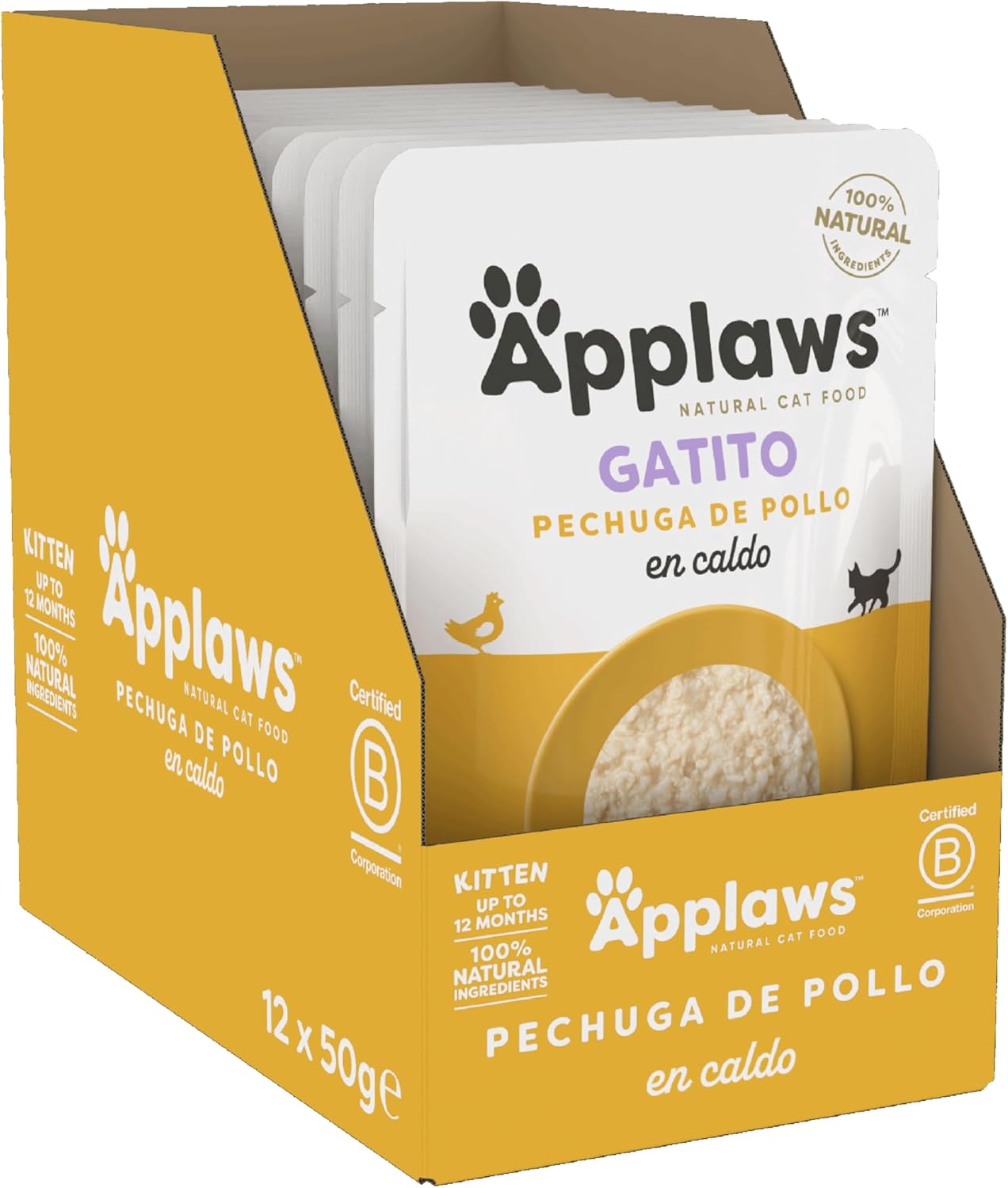Applaws Kitten Sobre Pechuga De Pollo En Caldo - Pack 12 x 50 gr