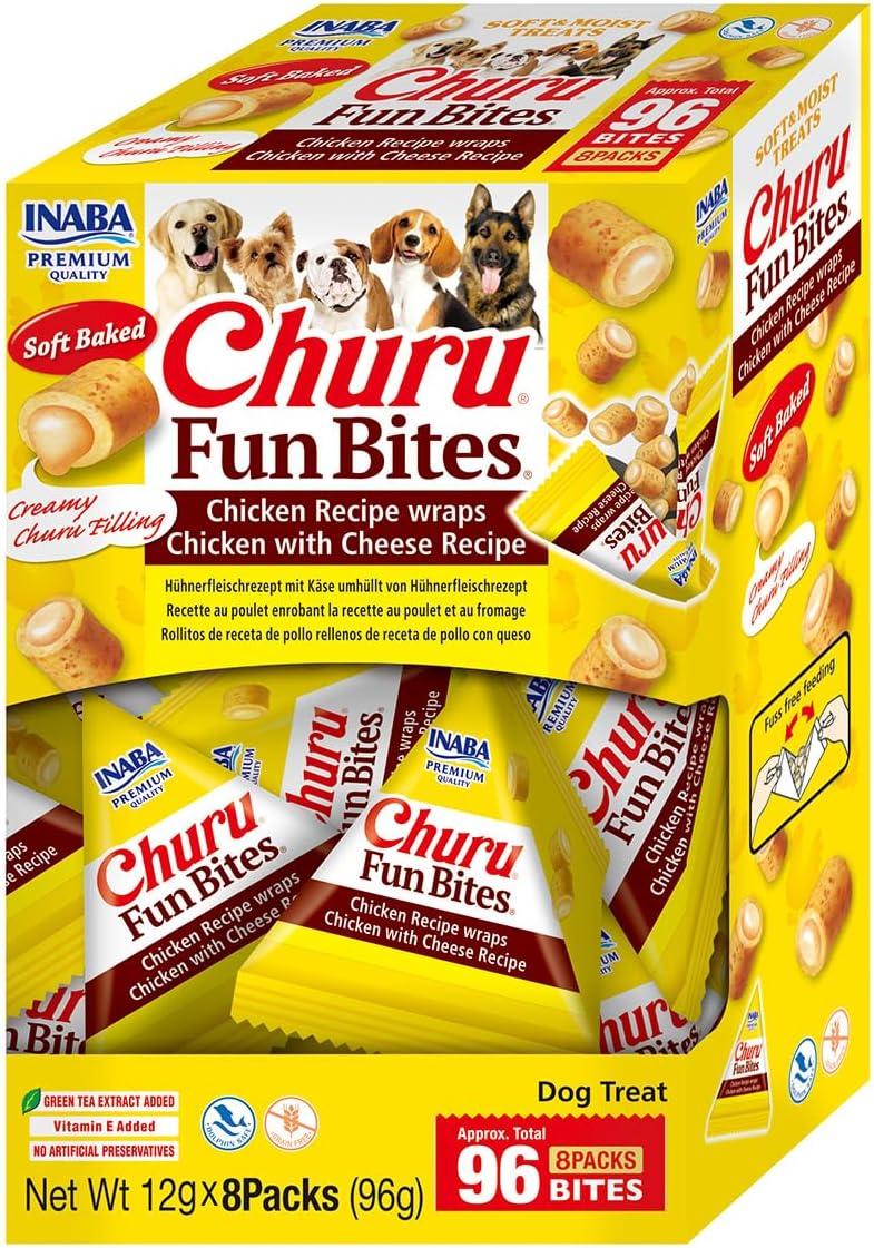 Churu DOG Fun Bites Receta de Pollo con Queso (8 x 12 g)