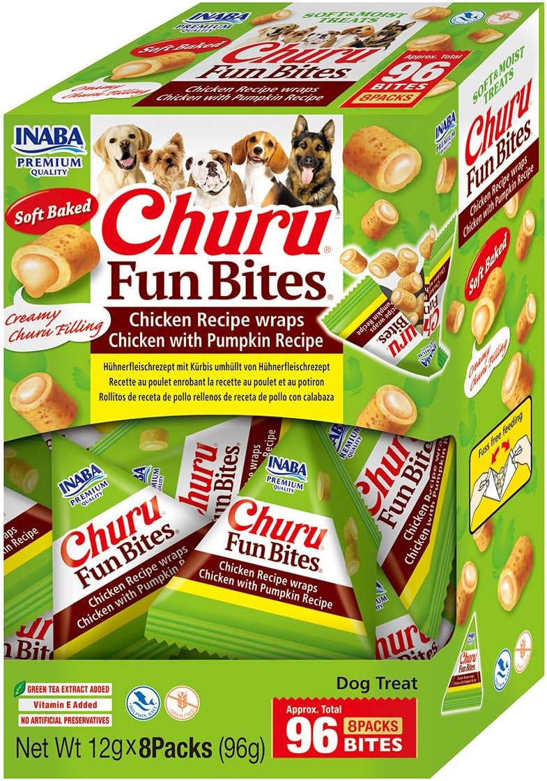 Churu DOG Fun Bites Receta de Pollo con Calabaza (8 x 12 g)