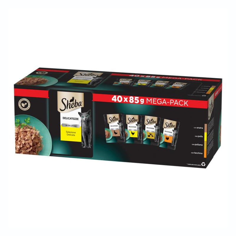 Sheba DELICATEZZE MEGAPACK Selección de Aves en Gelatina (40 x 85 g)