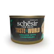 Schesir DOG TASTE THE WORLD Lata Pollo con Carbonara en Caldo 150 g