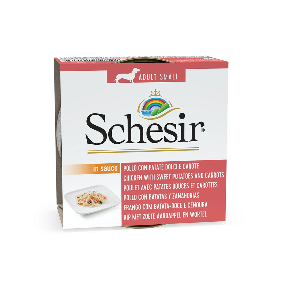 Schesir DOG Lata Pollo con Boniato y Zanahorias en Gelatina 85 g