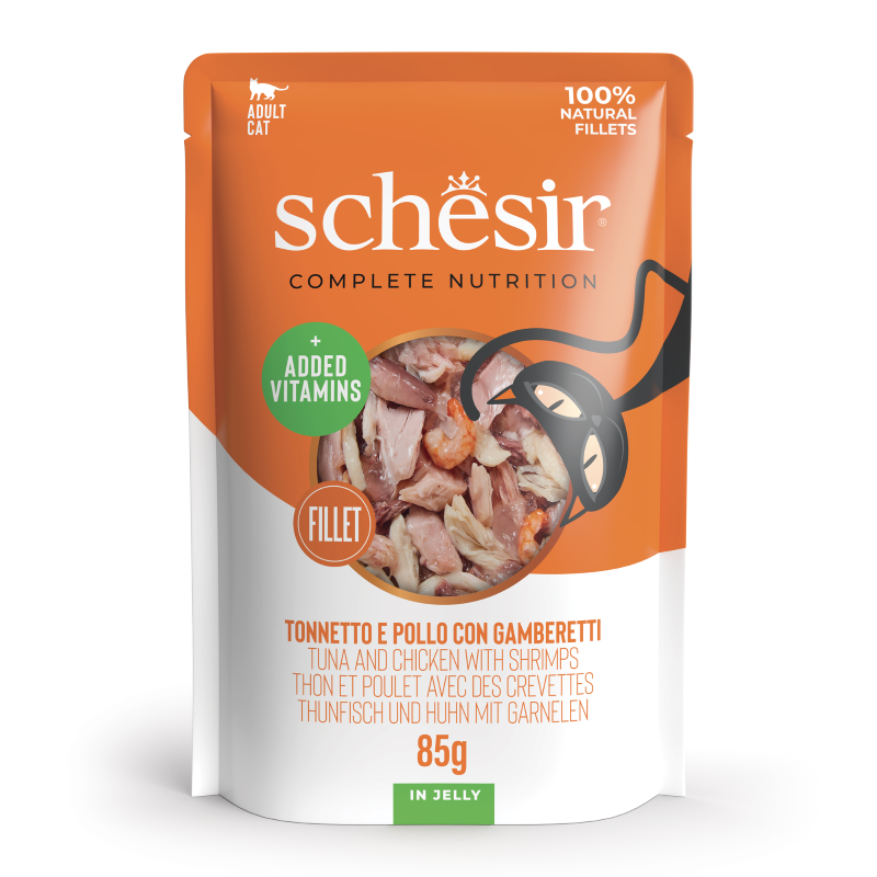 Schesir atún y pollo con Gambas en Gelatina 85gr