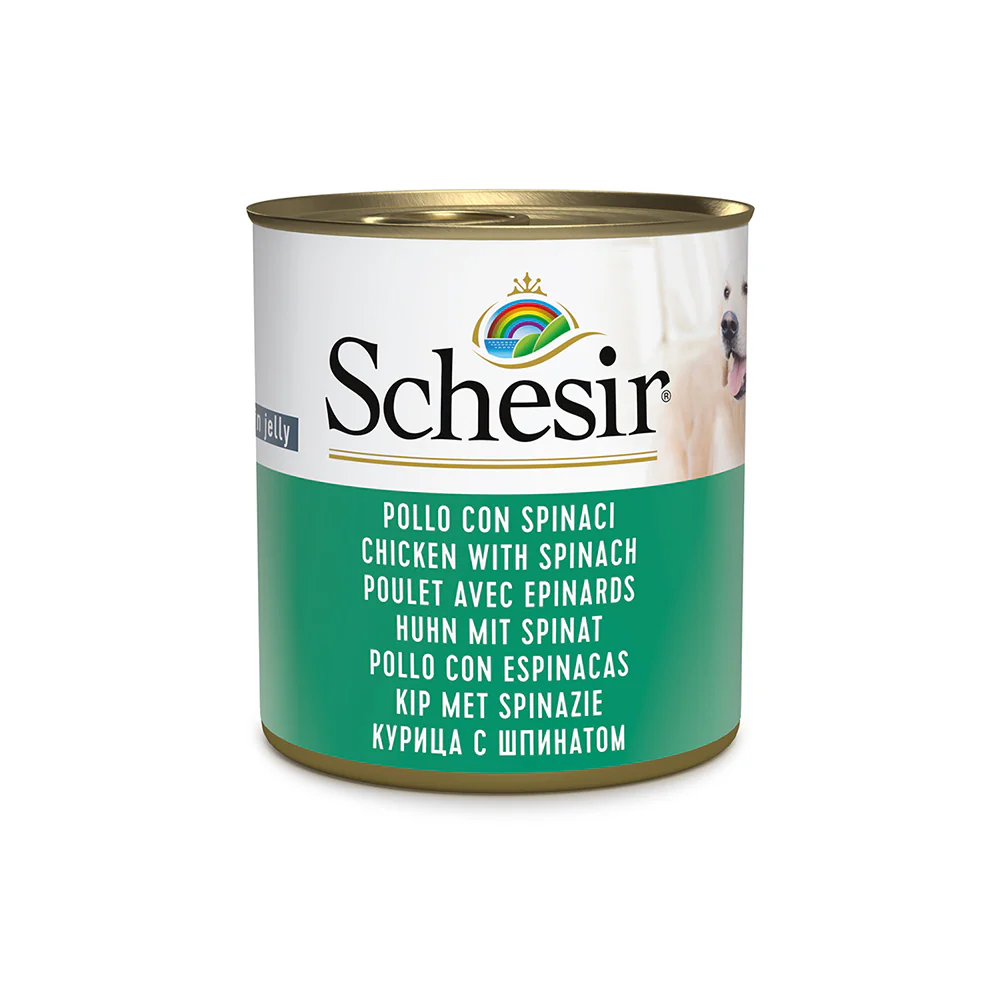 Schesir DOG Lata Pollo con Espinacas 285 g