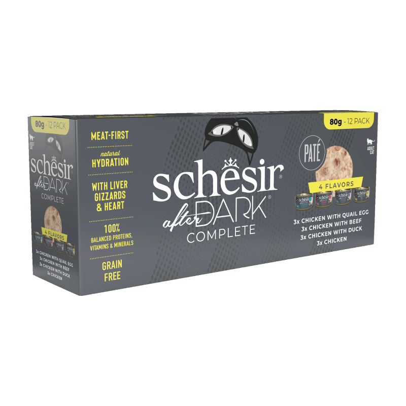 Schesir CAT AFTER DARK VARIETY PACK Latas en Paté 12 x 80 g
