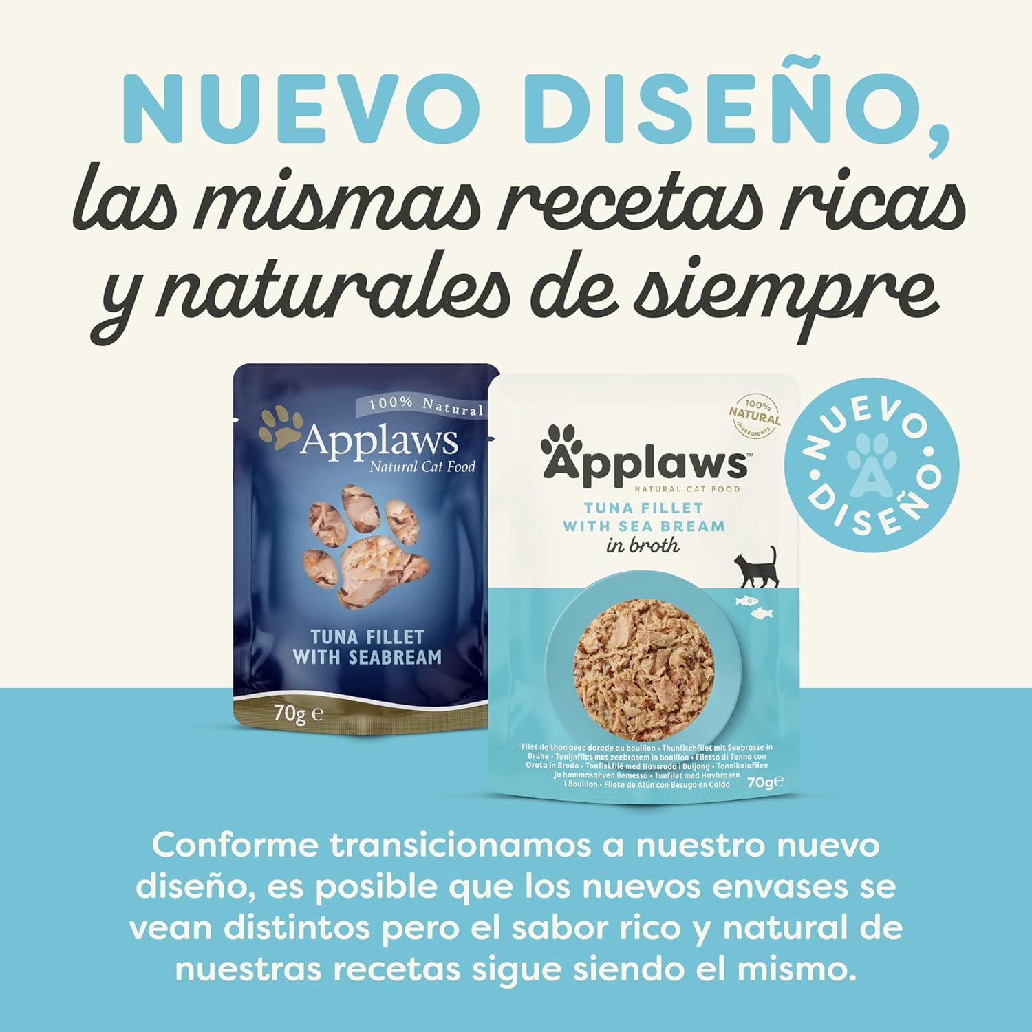 Applaws Cat Sobre Atun Y Besugo - Pack 12 x 70 gr