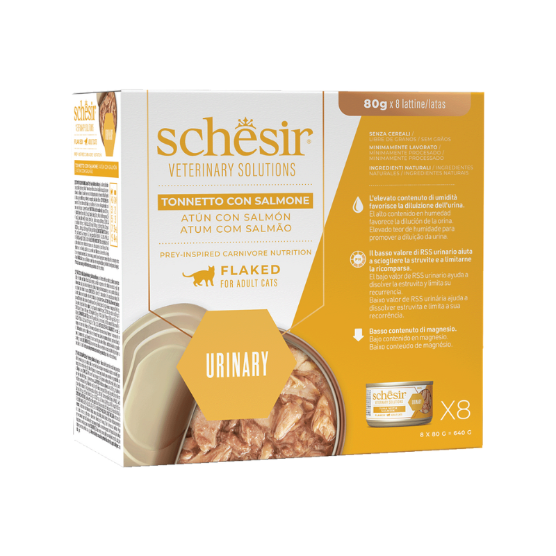 Schesir CAT VET URINARY Filetes Caldo de Pescado (8 x 80 g)
