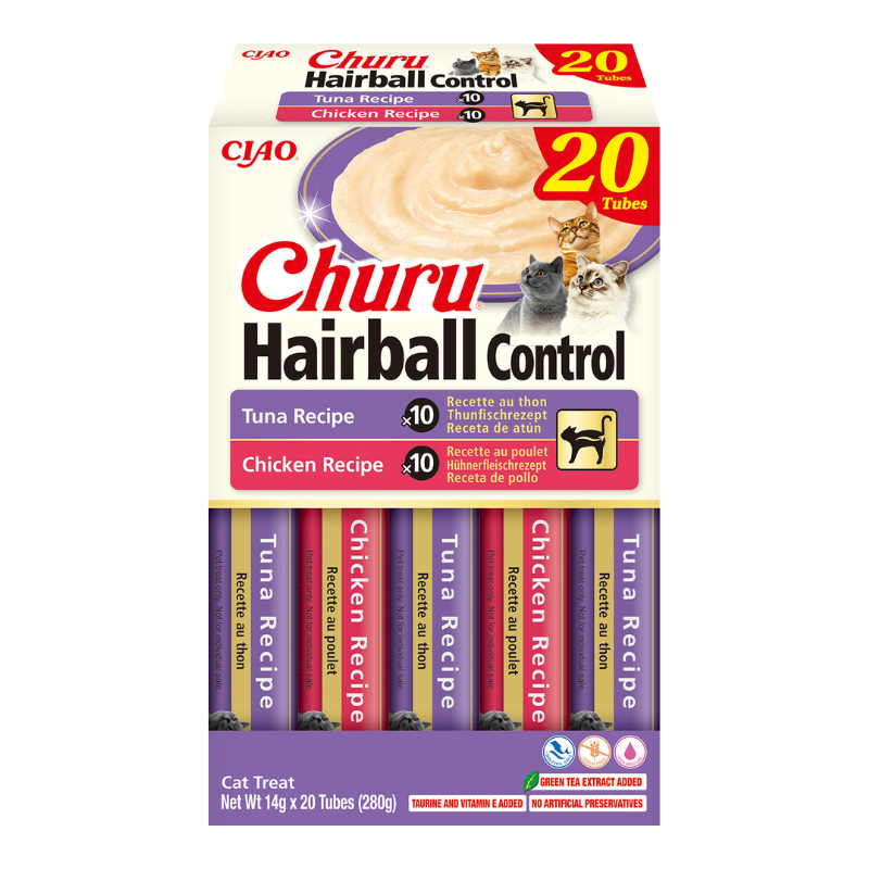 Churu CAT Hairball Control Variedades de Atún y Pollo (20 x 14 g)
