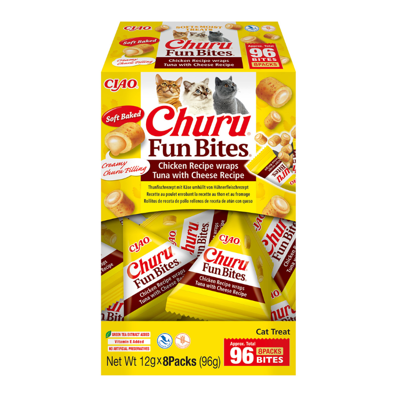 Churu CAT Fun Bites Receta de Pollo con Queso (8 x 12 g)