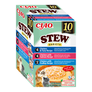 Stew CAT Multipack Receta de Pollo con Atún, Salmón y Vieira (10 x 40 g)