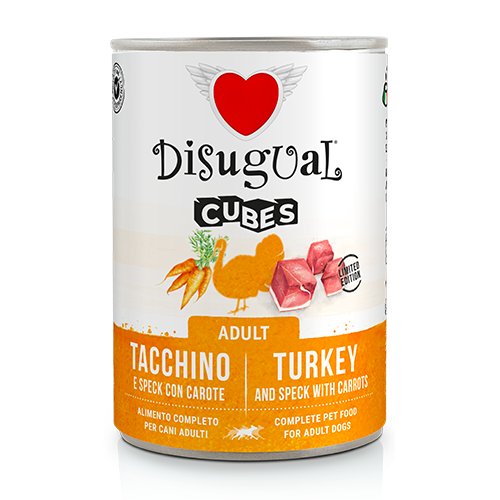Disugual Dog CUBES Pavo, Speck y Zanahorias (6 x 400 g)