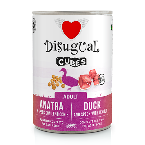 Disugual Dog CUBES Pato, Speck y Lentejas (6 x 400 g)
