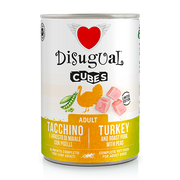 Disugual Dog CUBES Pavo, Cerdo asado y Guisantes (6 x 400 g)