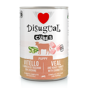 Disugual Dog CUBES PUPPY Ternera, Pavo asado y Calabacín (6 x 400 g)