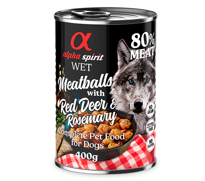Alpha Spirit Perros Albondigas Venado Romero 6X400GR