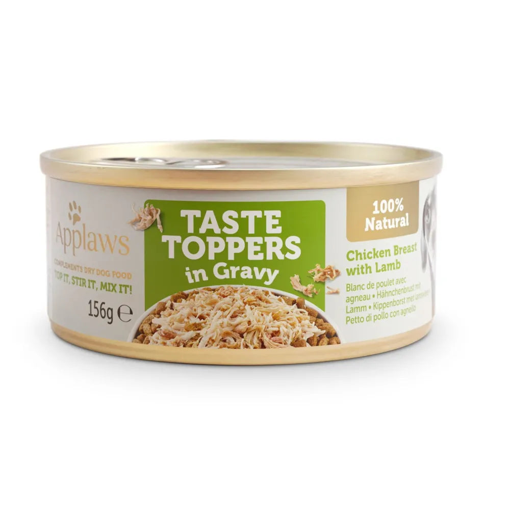 Applaws Dog lata Topper Pollo Y Cordero En Salsa - Pack 12 x 156 gr