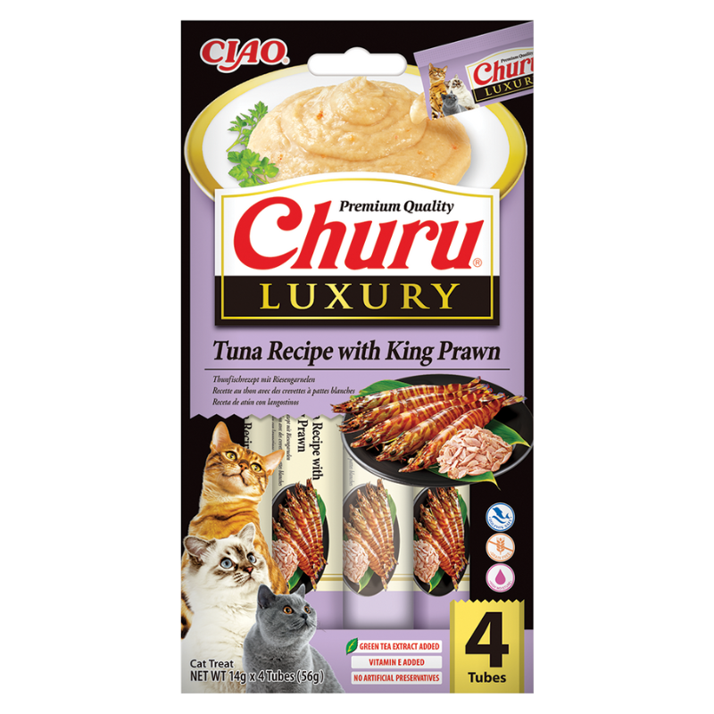 Churu CAT LUXURY Atún y Langostinos (12 uds. de 4 x 14 g)