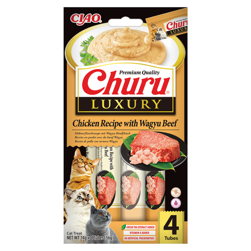 Churu CAT LUXURY Pollo y Ternera Wagyu (12 uds. 4 x 14 g)