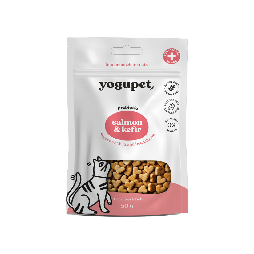 Yogupet SNACK Gato SALMÓN & KÉFIR (10 x 50 g)