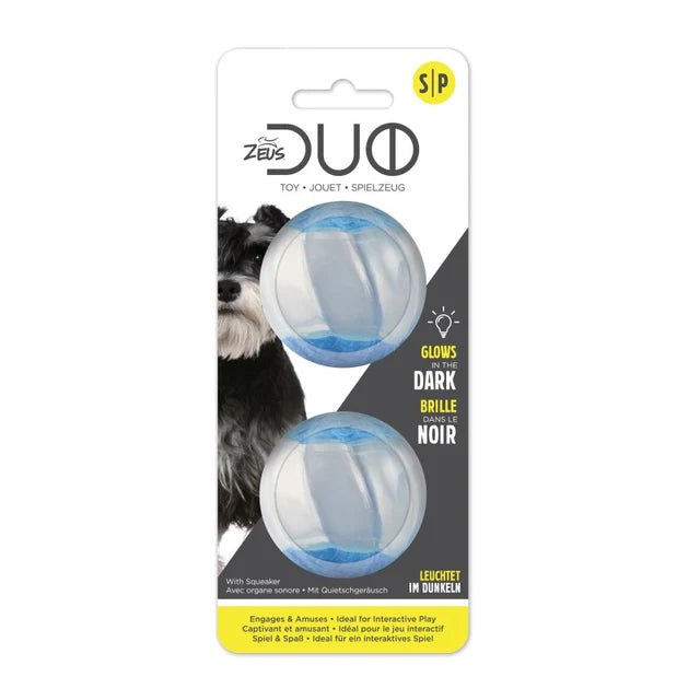 Pelotas para perros Zeus Duo - Pack de 2 Sonido/Led / S